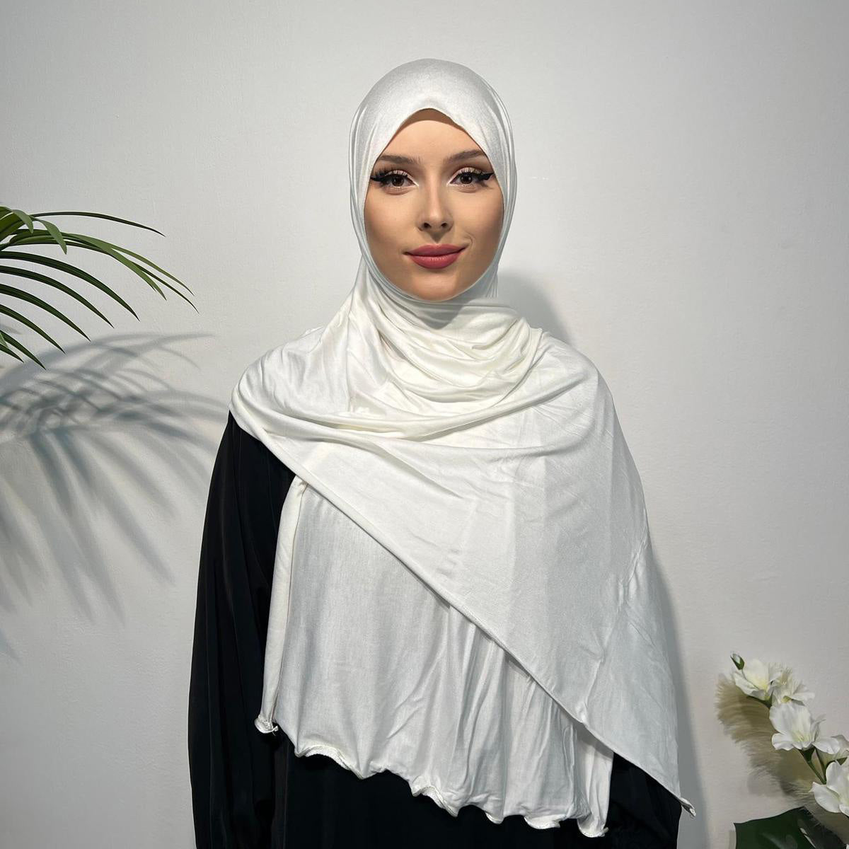 Baumwolle Jersey Kopftuch mit Wellenmuster – Stilvoll und Komfortabel