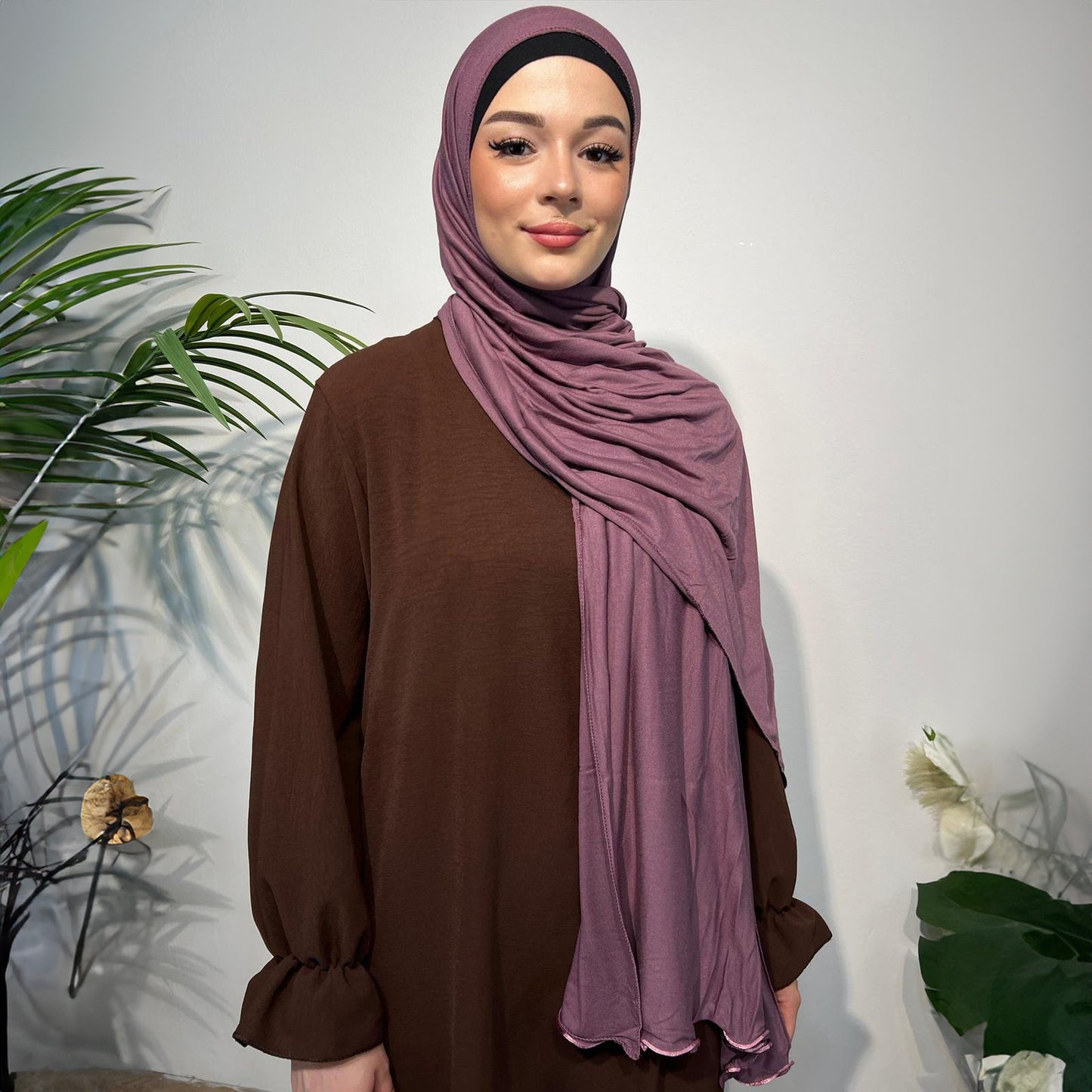 Baumwolle Jersey Kopftuch mit Wellenmuster – Stilvoll und Komfortabel