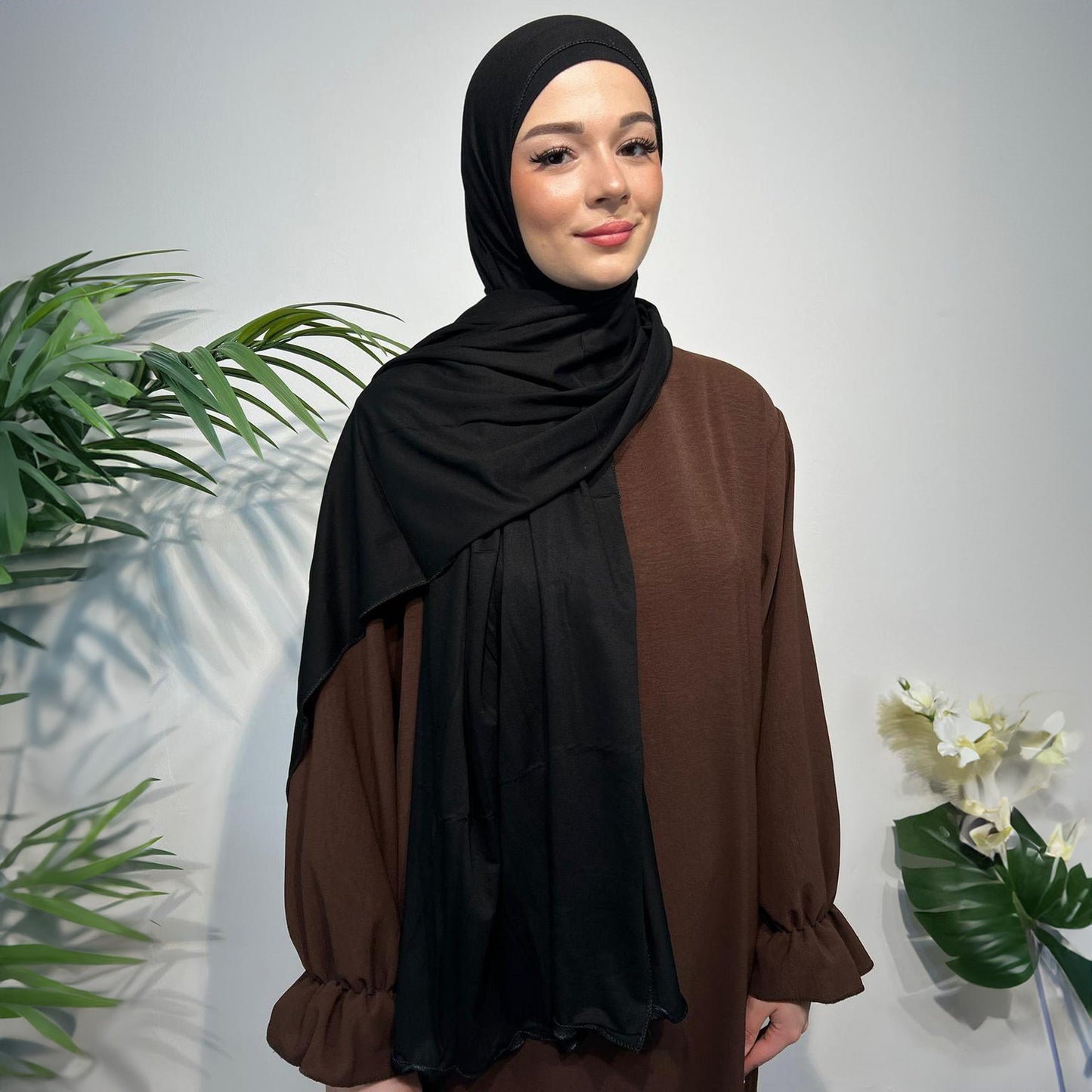 Baumwolle Jersey Kopftuch mit Wellenmuster – Stilvoll und Komfortabel